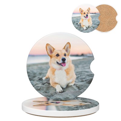 Full Color Custom Ceramic Absorbent Car Coasters