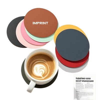 4" Round Leather Coaster