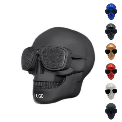 Skull Shape Bluetooth Speaker w/Glasses