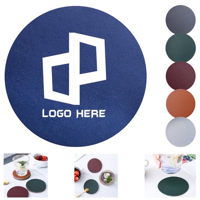4" Round Leather Coaster