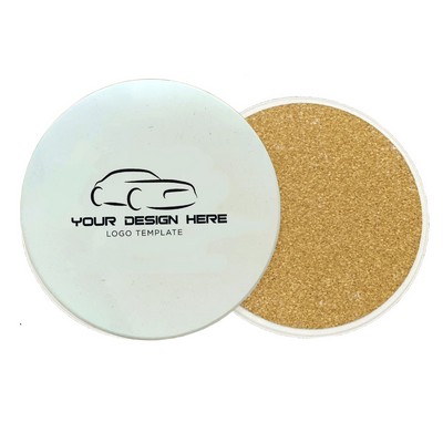 Absorbent Ceramic Coaster with Cork Base