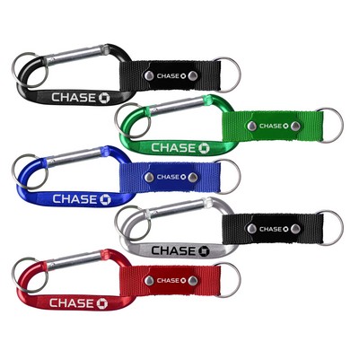 Monster Carabiner with key ring and Strap w/ Metal Plate