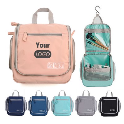 Hanging Travel Toiletry Organizer Bag With Side Pockets